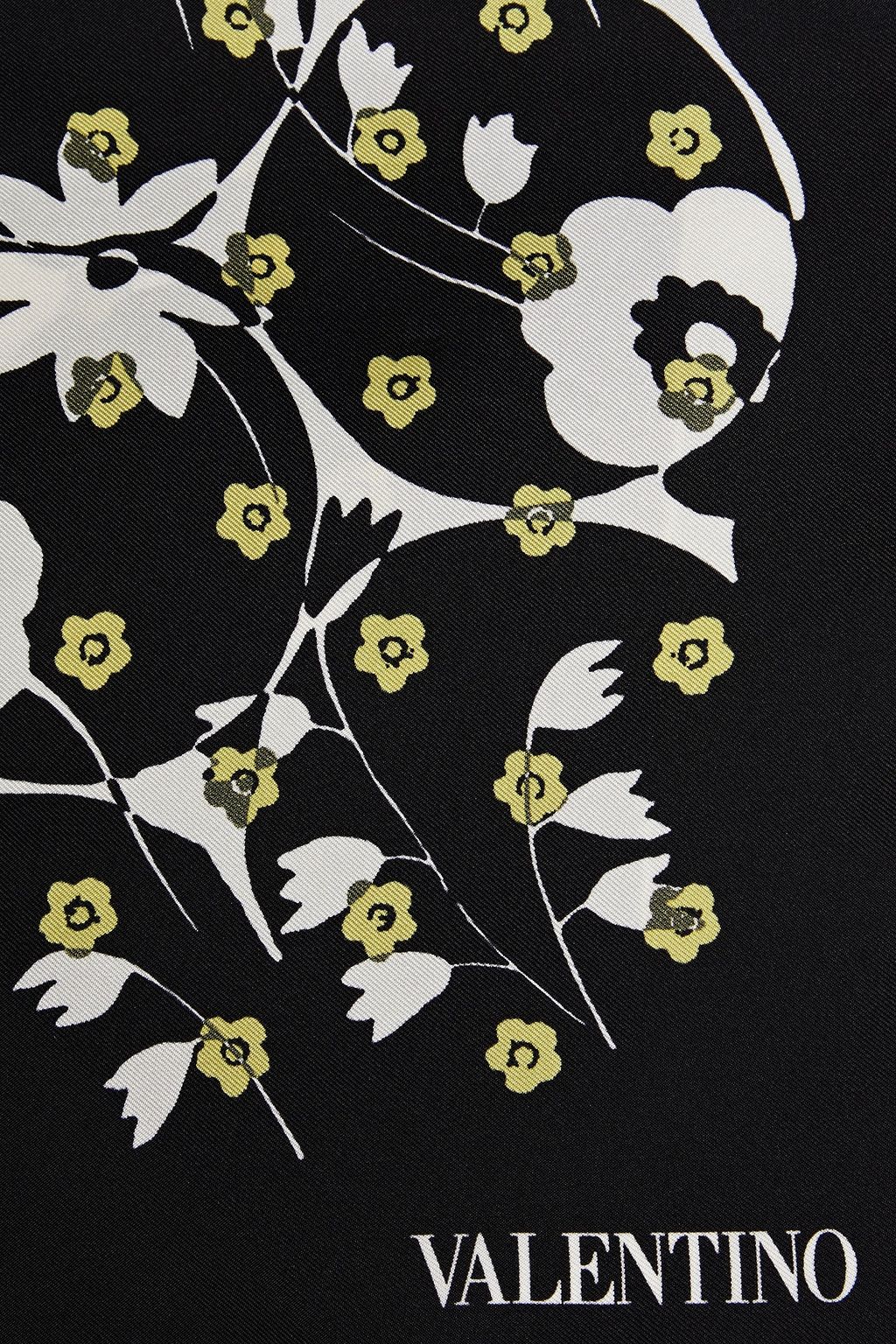 VALENTINO GARAVANI Floral-print silk-twill scarf