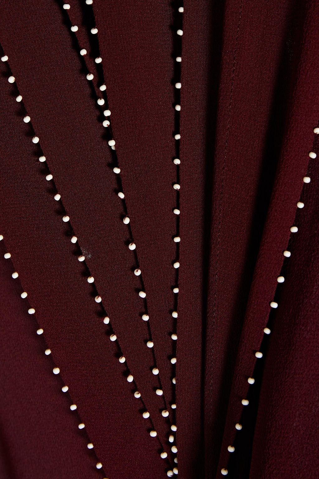 VALENTINO GARAVANI Bead-embellished pleated silk-georgette shirt