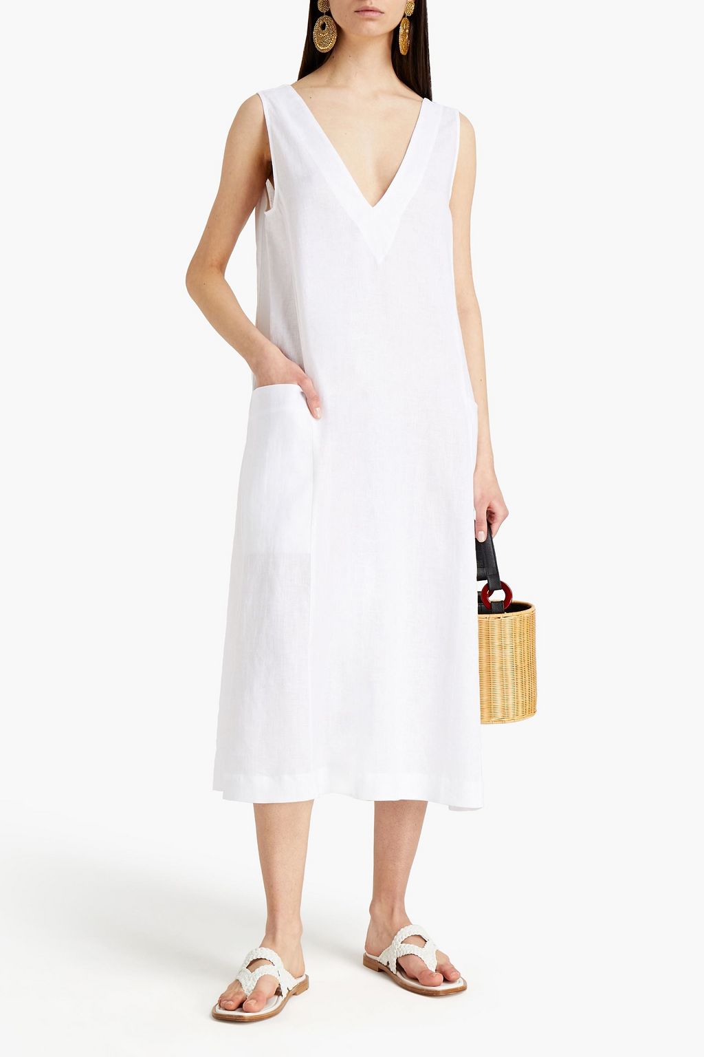 ASCENO The Seville linen midi dress