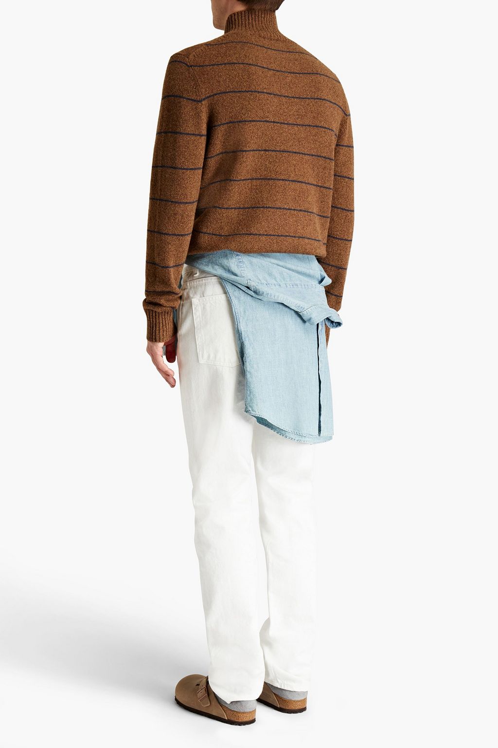 VINCE. Striped wool-blend turtleneck sweater