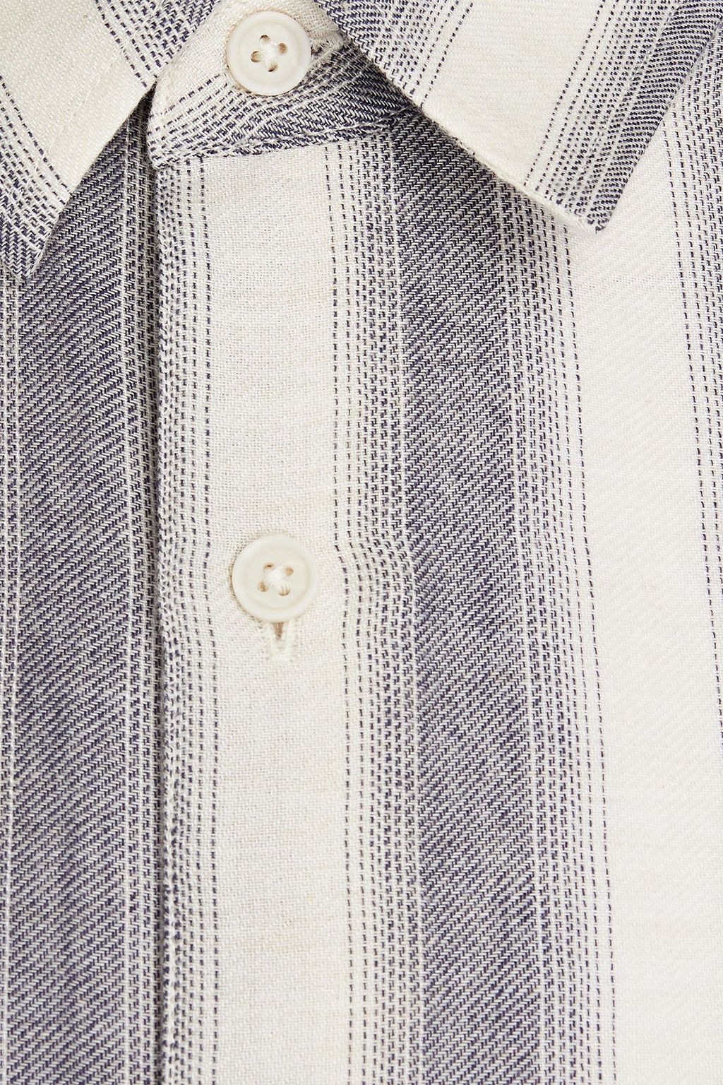VINCE. Striped cotton-blend twill shirt