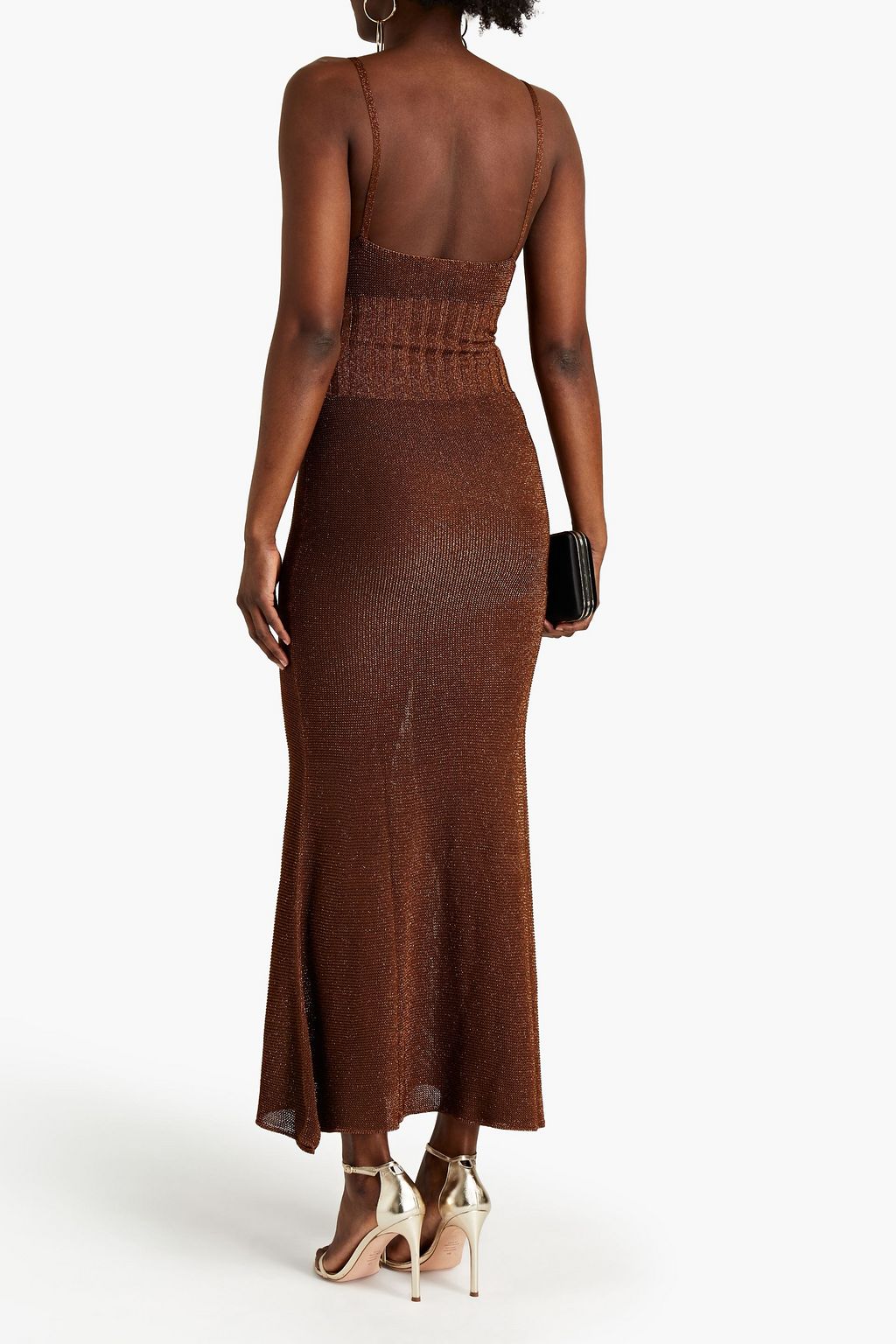 ALEXANDRE VAUTHIER Metallic knitted maxi dress