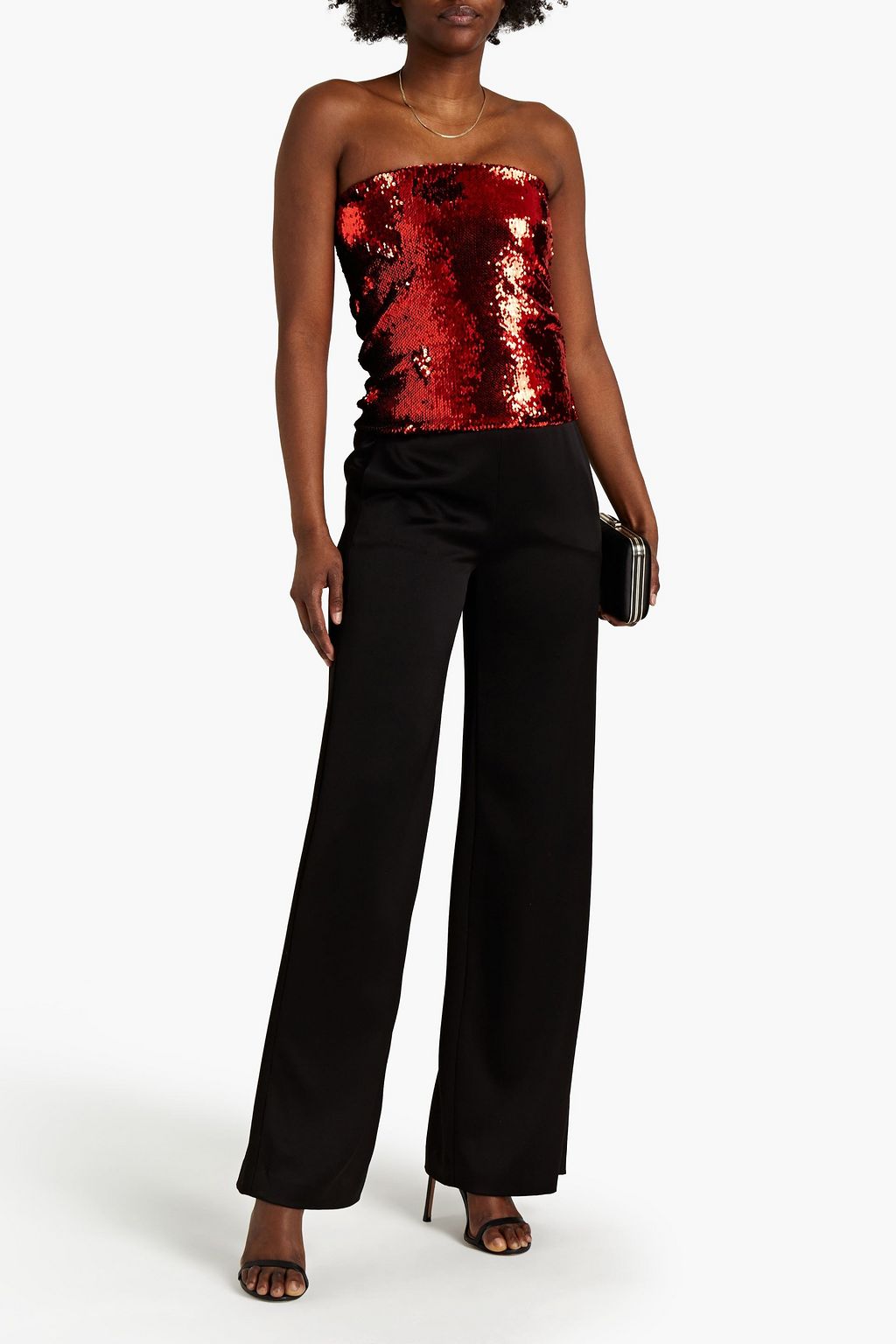 ALEXANDRE VAUTHIER Strapless sequined knitted top