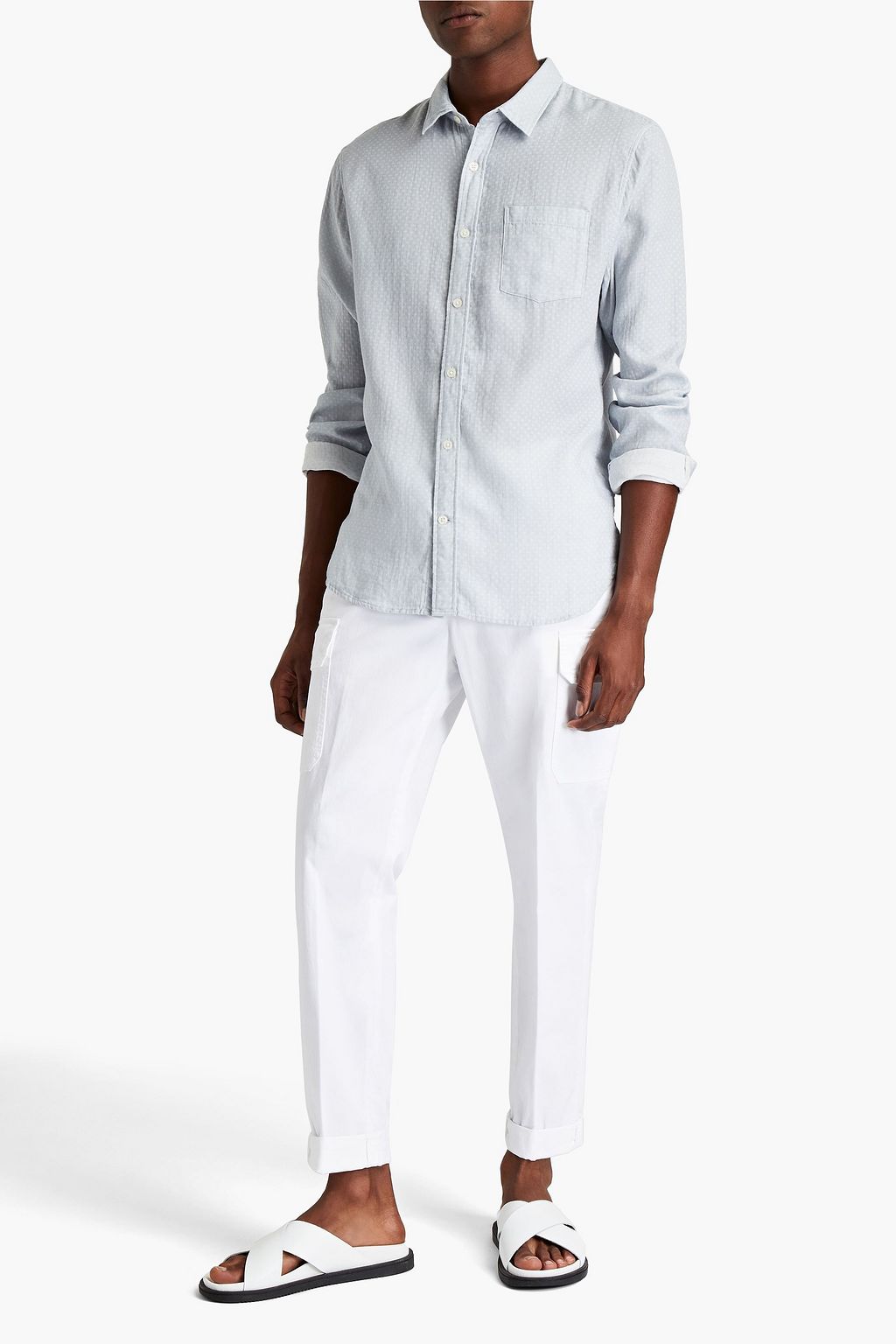 VINCE. Cotton-jacquard shirt