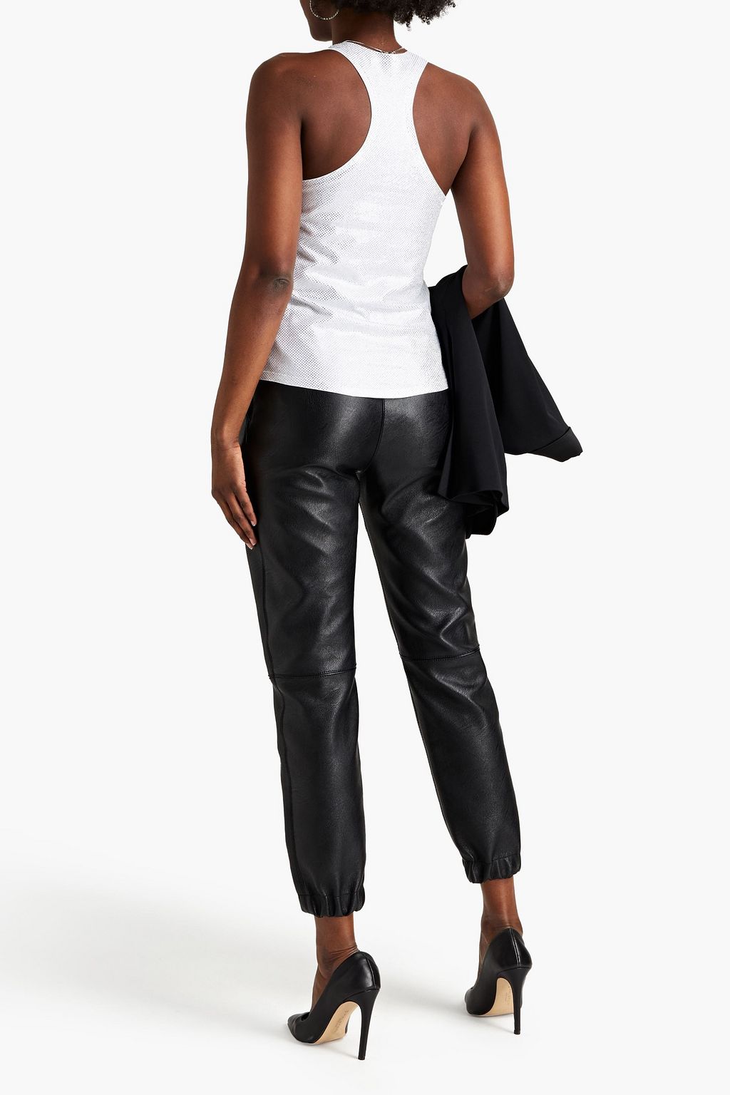 ALEXANDRE VAUTHIER Crystal-embellished stretch-cotton jersey tank