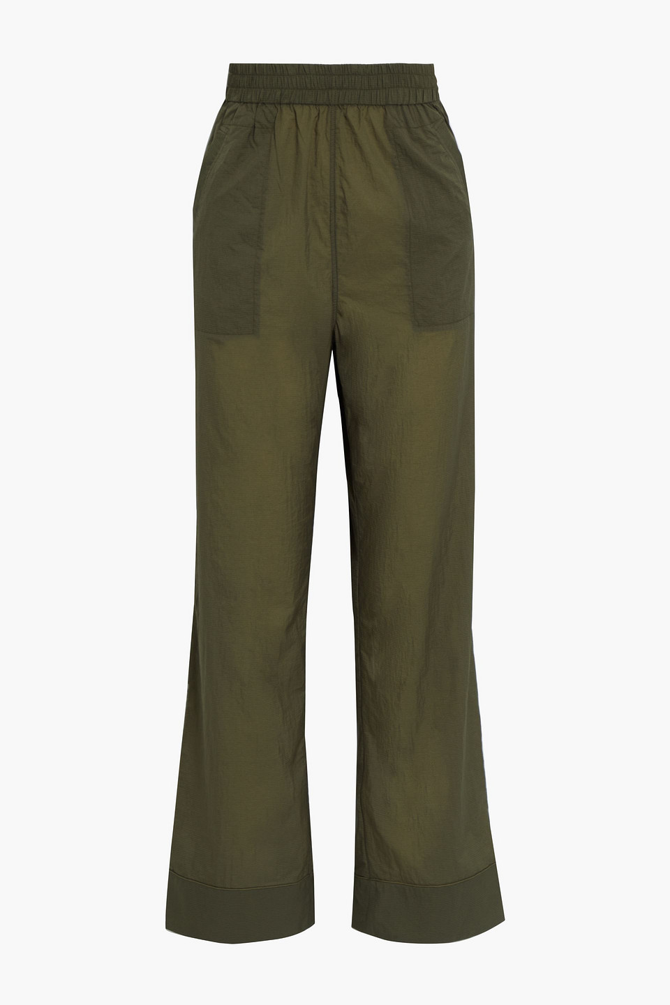 ganni - kalamata shell track pants - green - eu 38