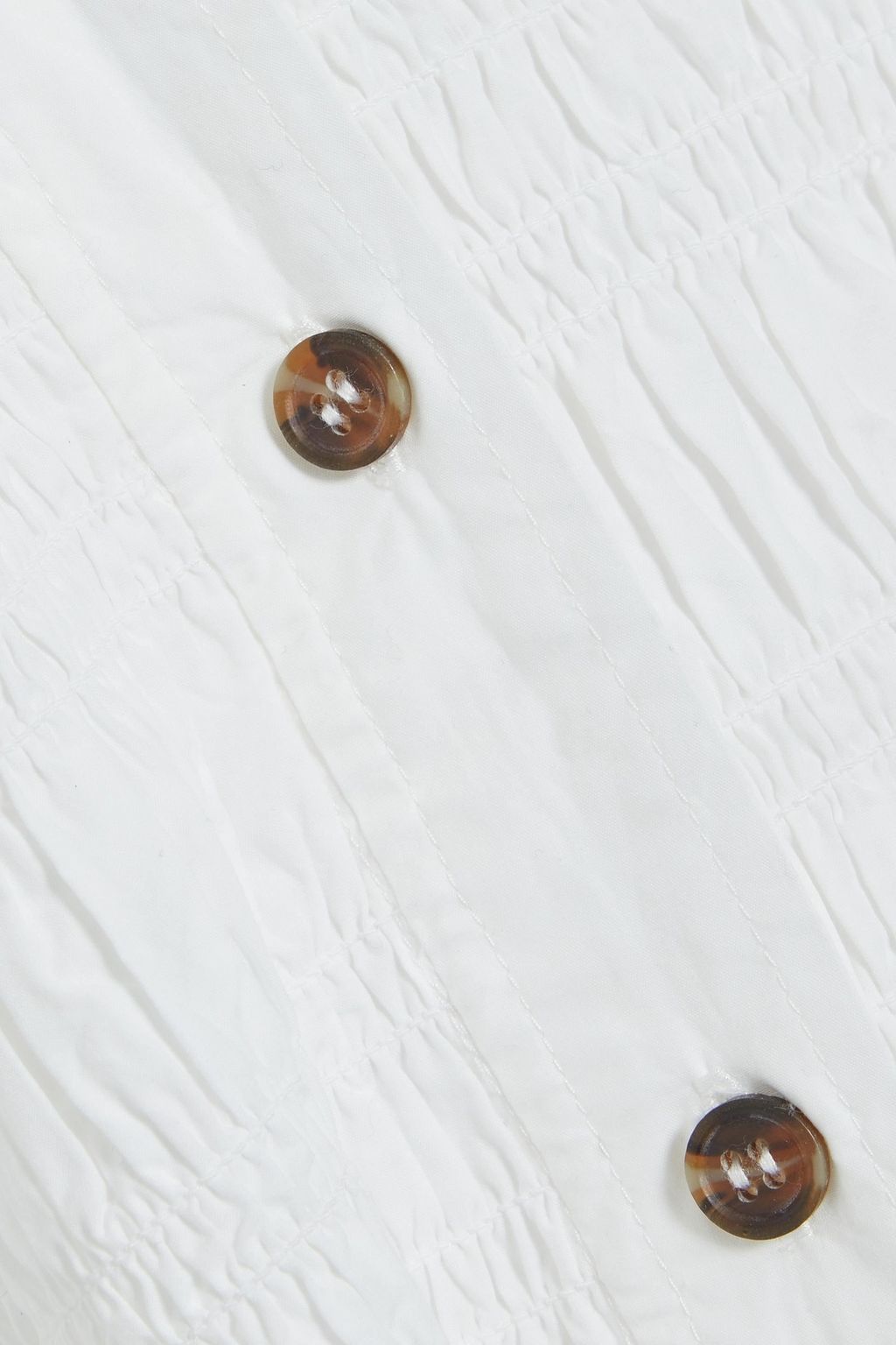 GANNI Shirred organic cotton-poplin shirt