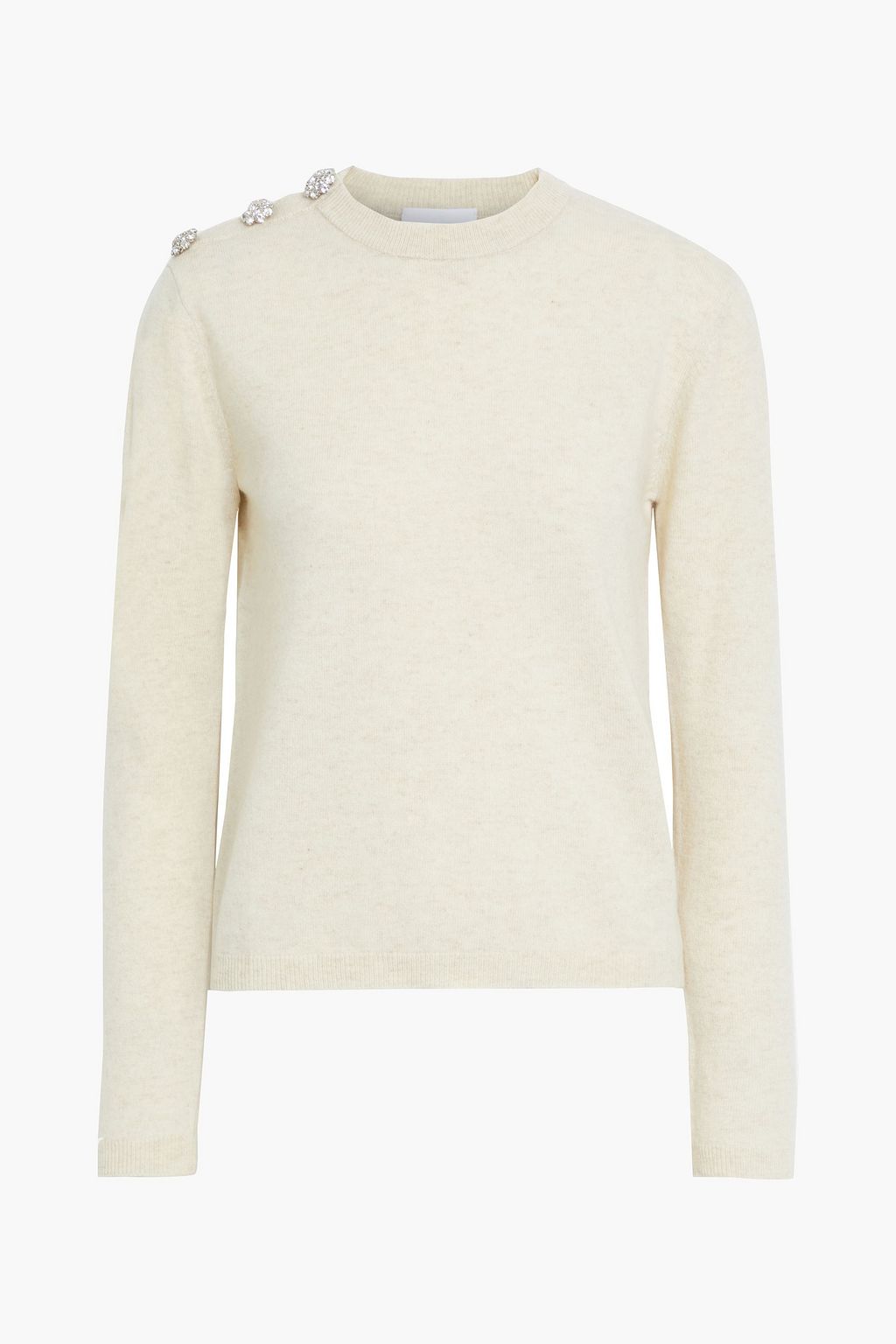 Beige Crystal-embellished cashmere 