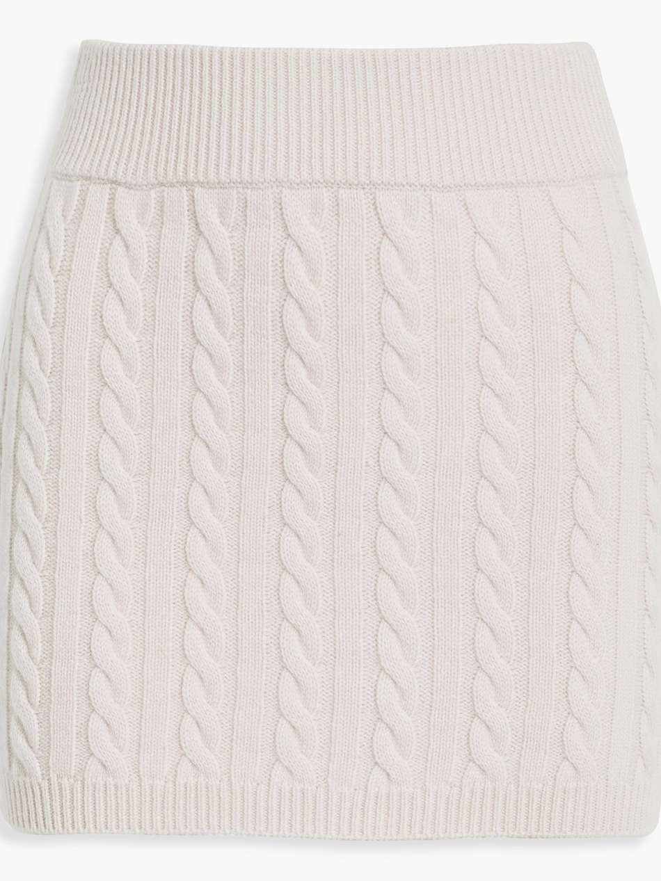 adora cable-knit wool and cashmere-blend mini skirt
