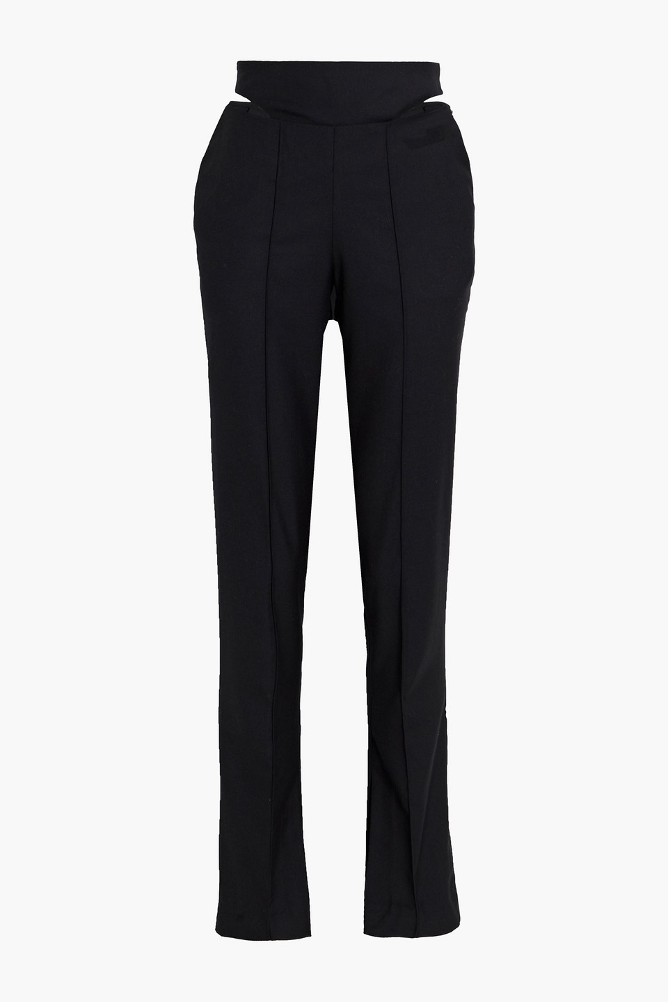 ronny kobo - dev cutout twill straight-leg pants - black - s