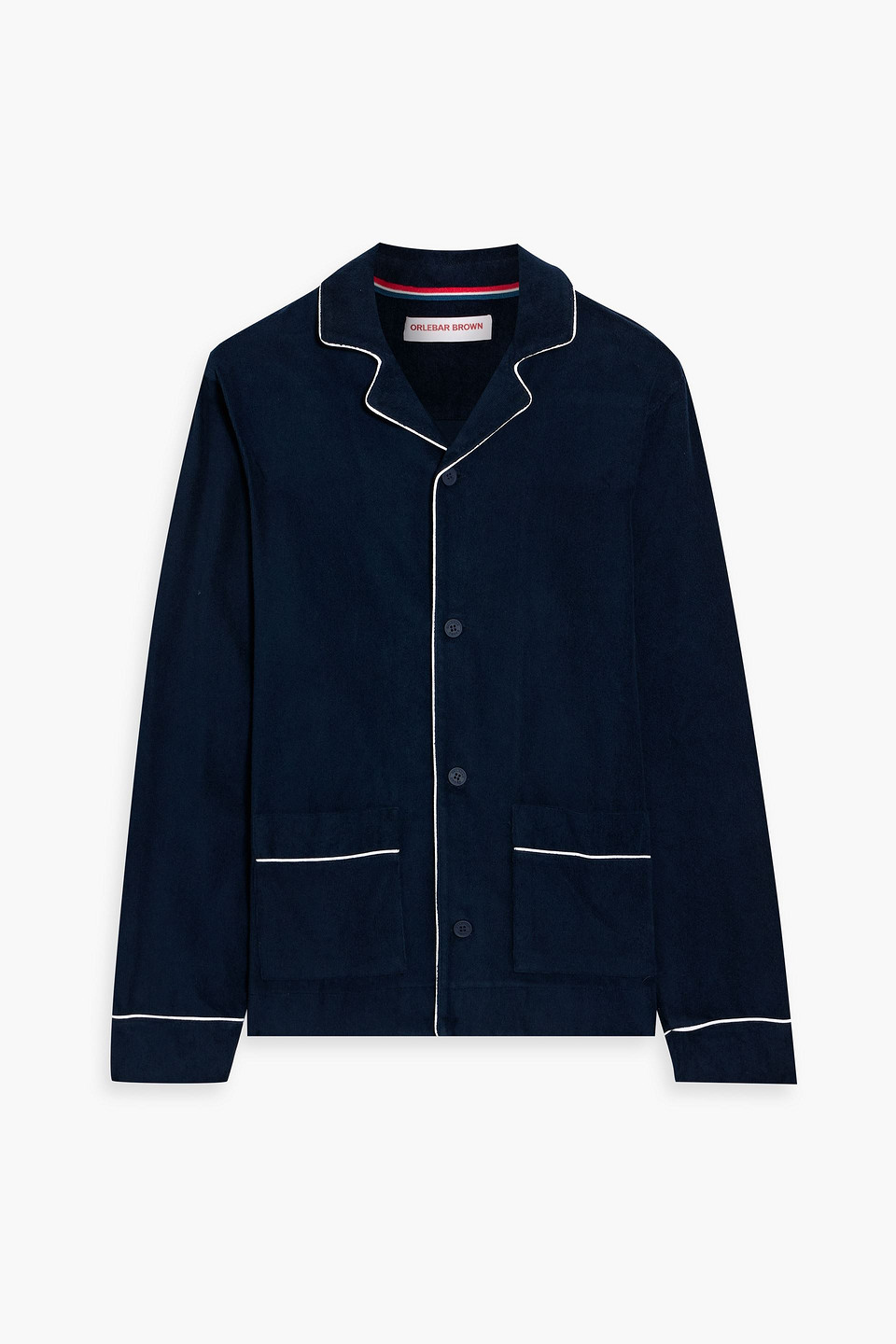 Orlebar Brown Gowder Cotton-terry Shirt In Blue