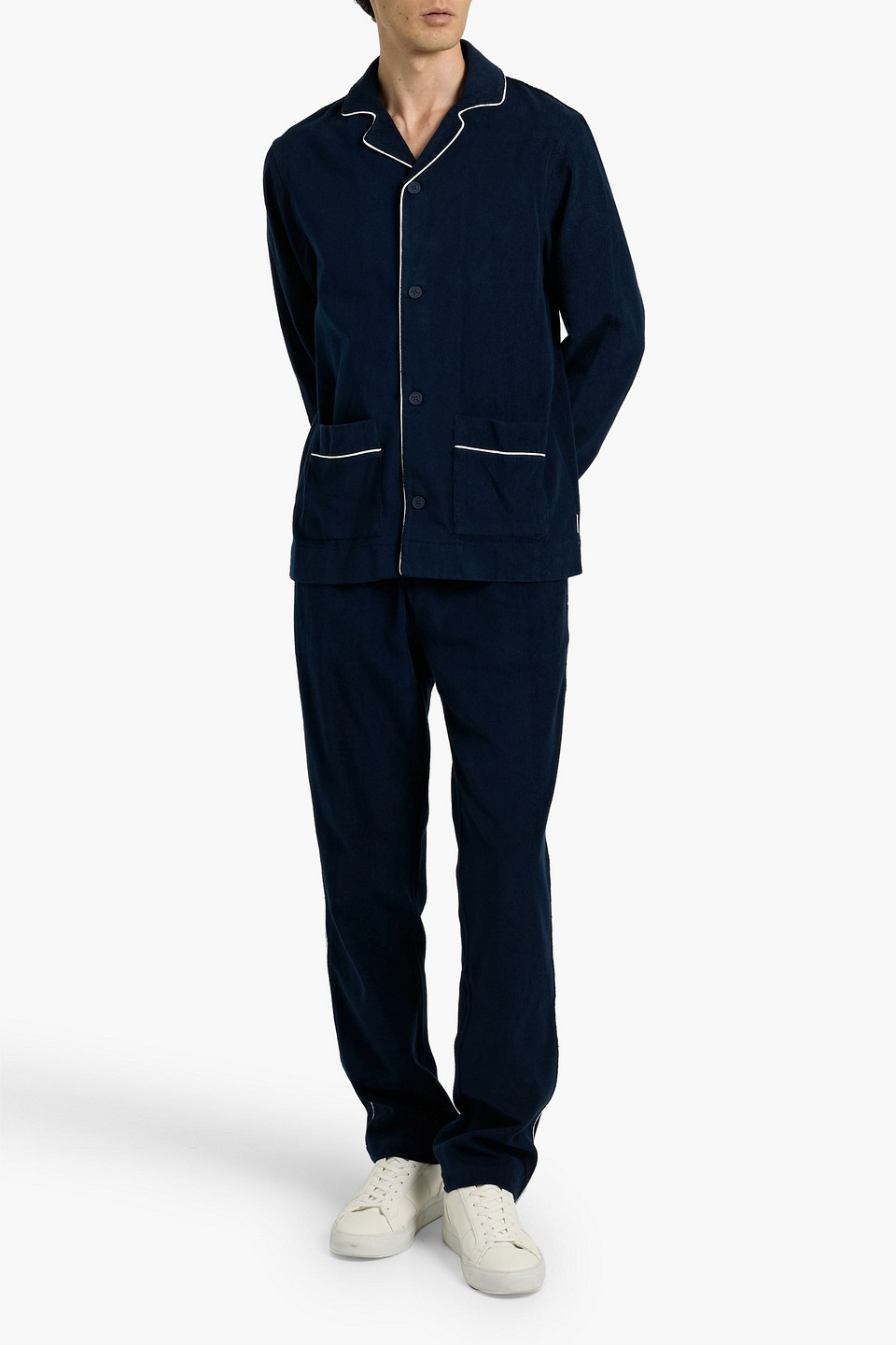 Orlebar Brown Gowder Cotton-terry Shirt In Blue