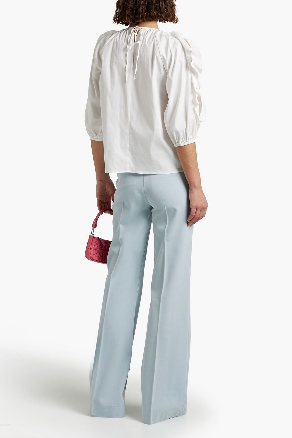 REDVALENTINO Cotton and wool-blend twill flared pants