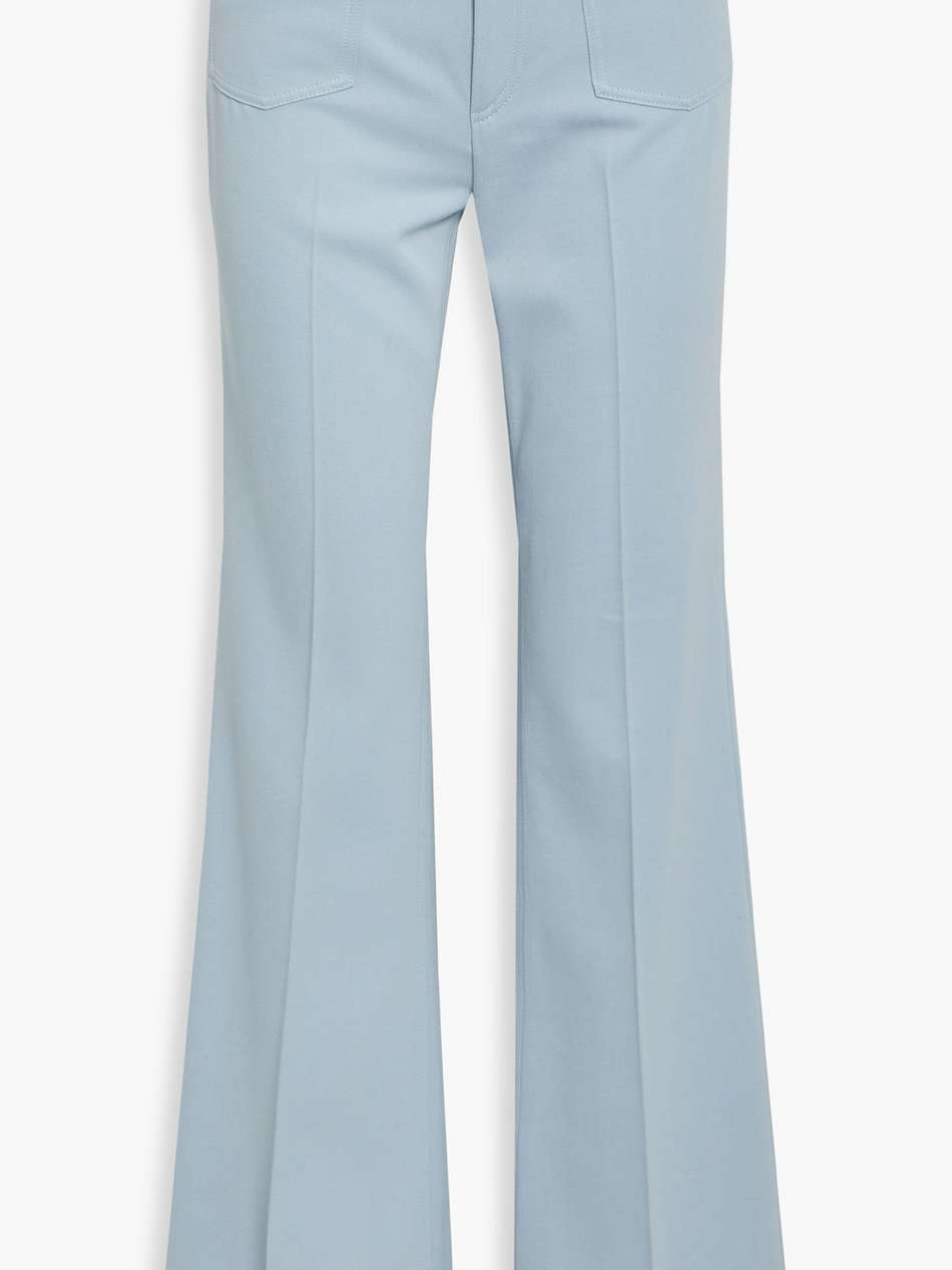 cotton and wool-blend twill bootcut pants