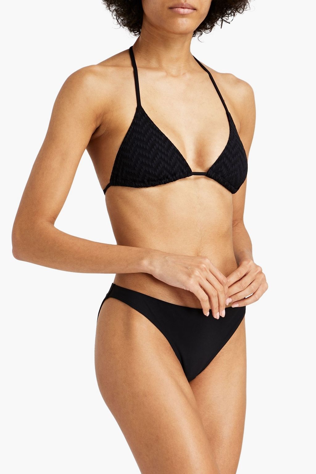 ERES Veston stretch-seersucker triangle bikini top