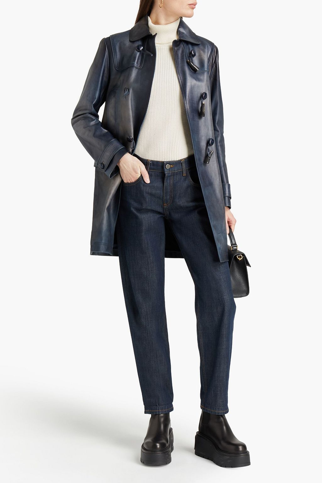 VALENTINO GARAVANI Distressed leather coat