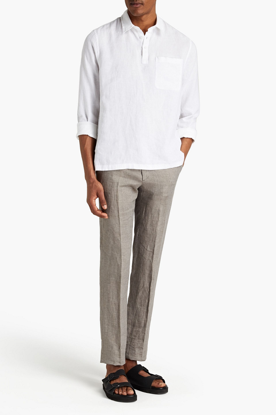 Vince . Man Linen Shirt In White