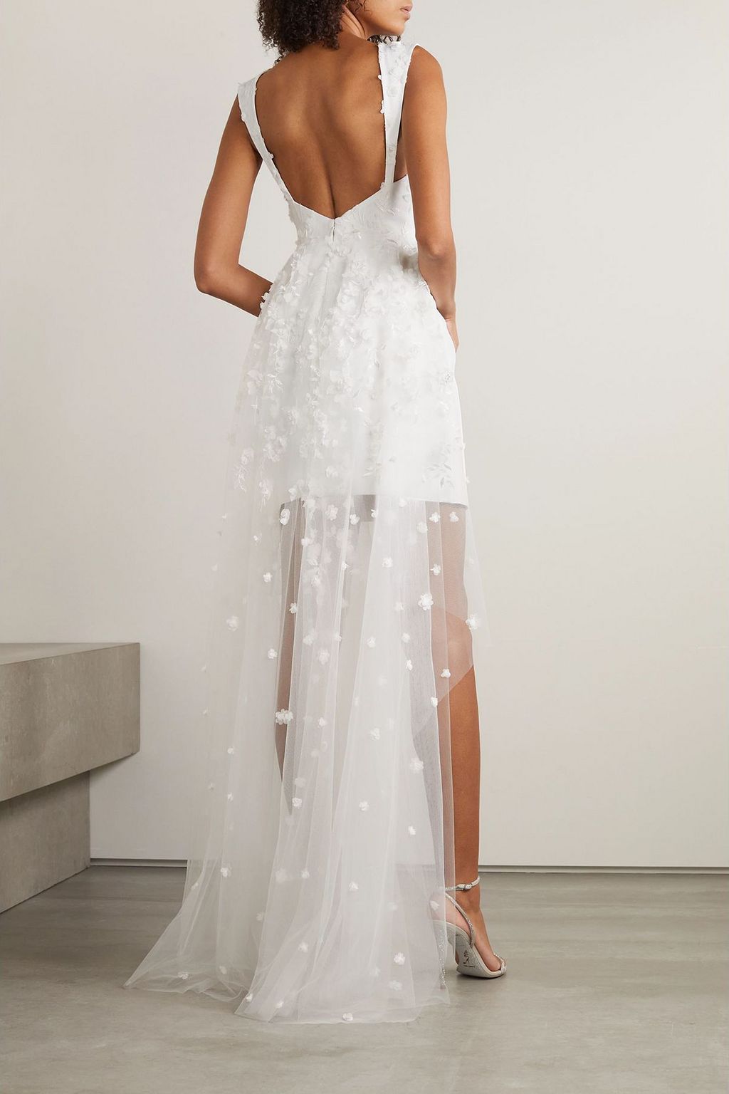 RIME ARODAKY Oshun embellished embroidered tulle and crepe mini dress