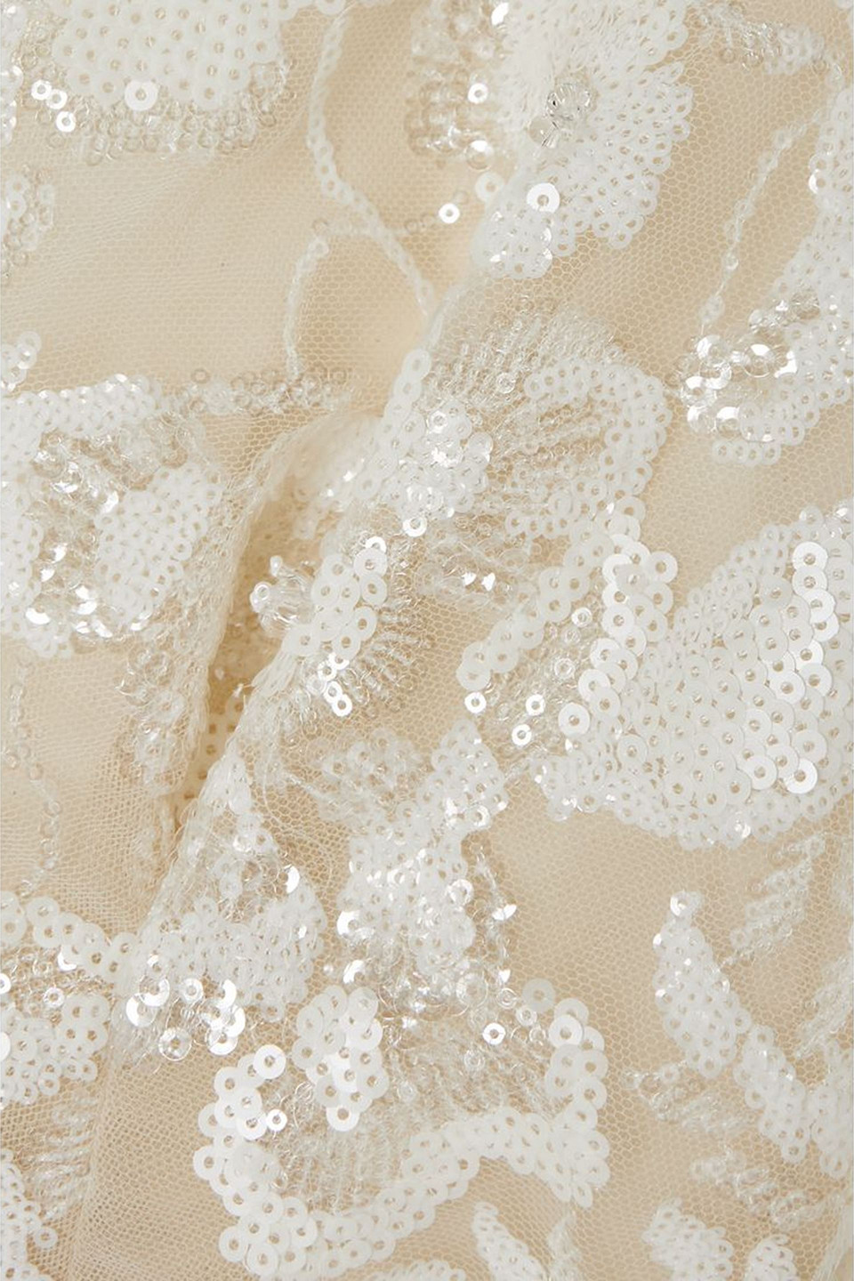 Rime Arodaky Amalfi Open-back Grain De Poudre And Embellished Tulle Mini Dress In Ivory