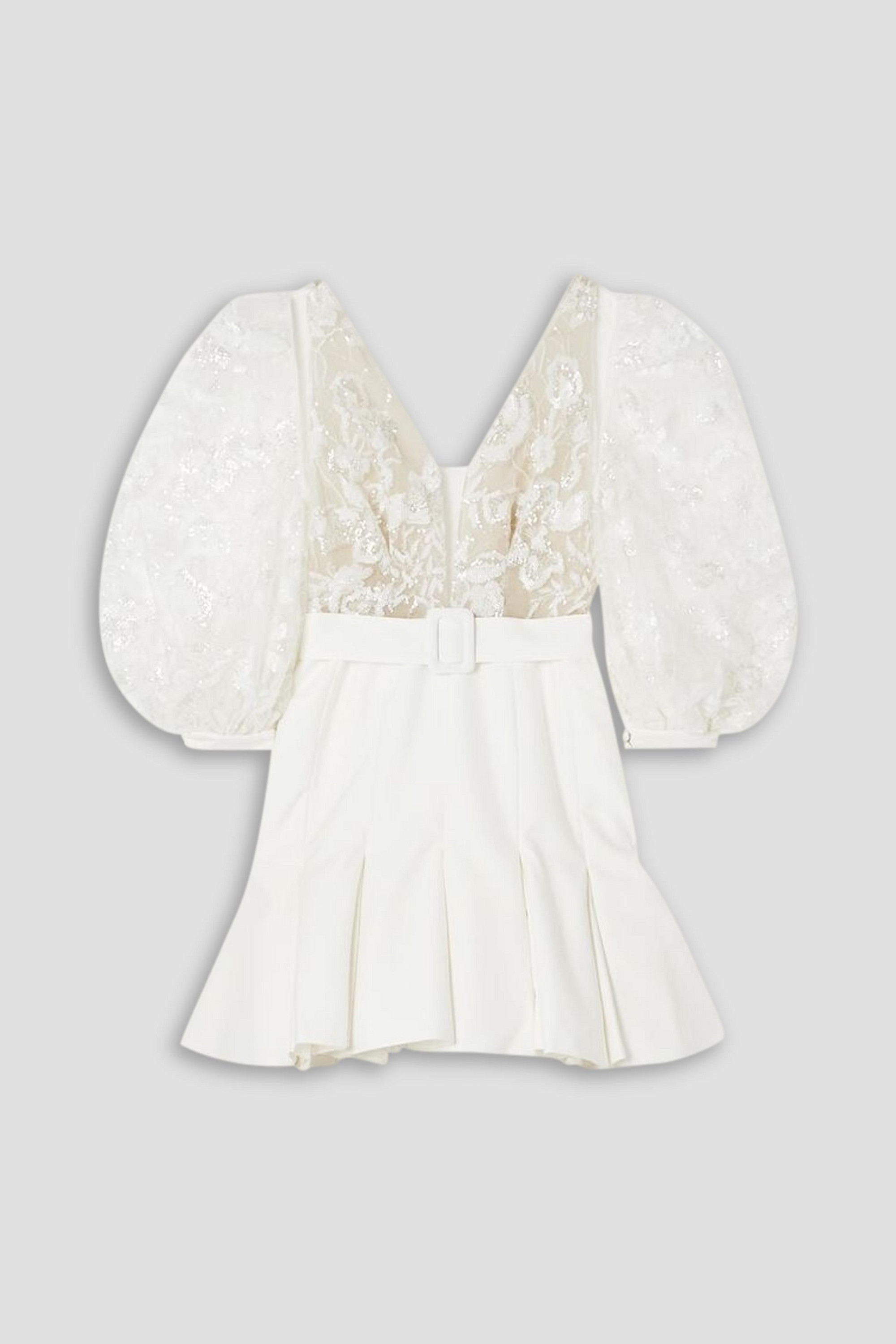 rime arodaky short dress Oia backless silk-organza, grain de poudre and broderie anglaise cotton mini dress - ivory