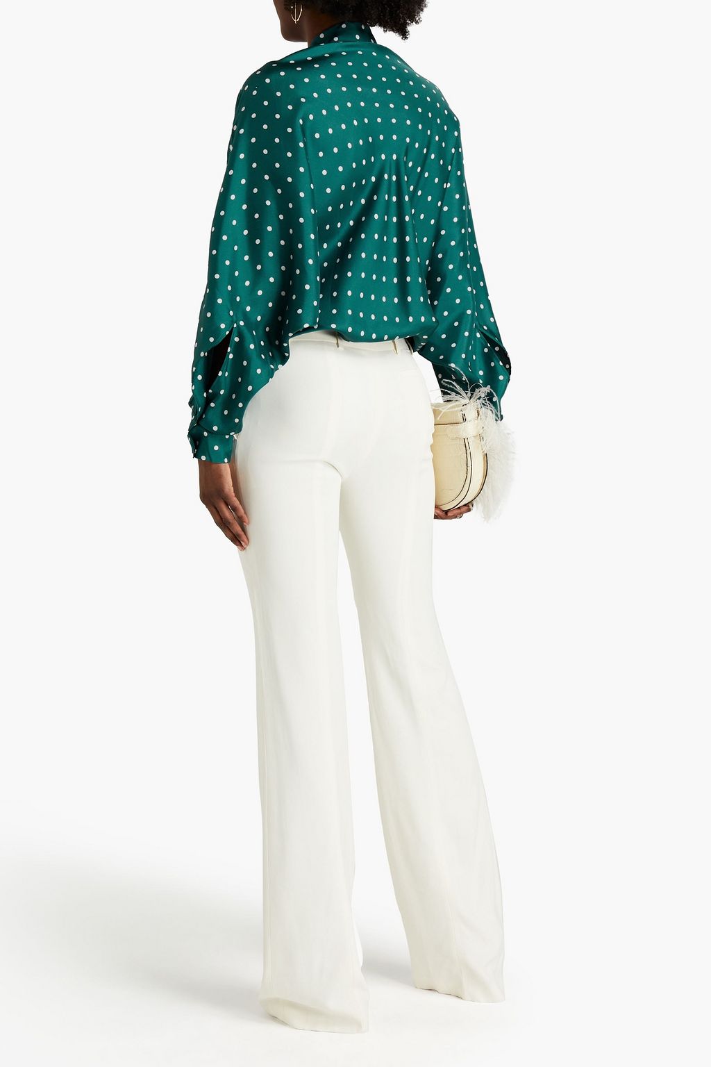 ALEXANDRE VAUTHIER Pussy-bow polka-dot silk-twill blouse
