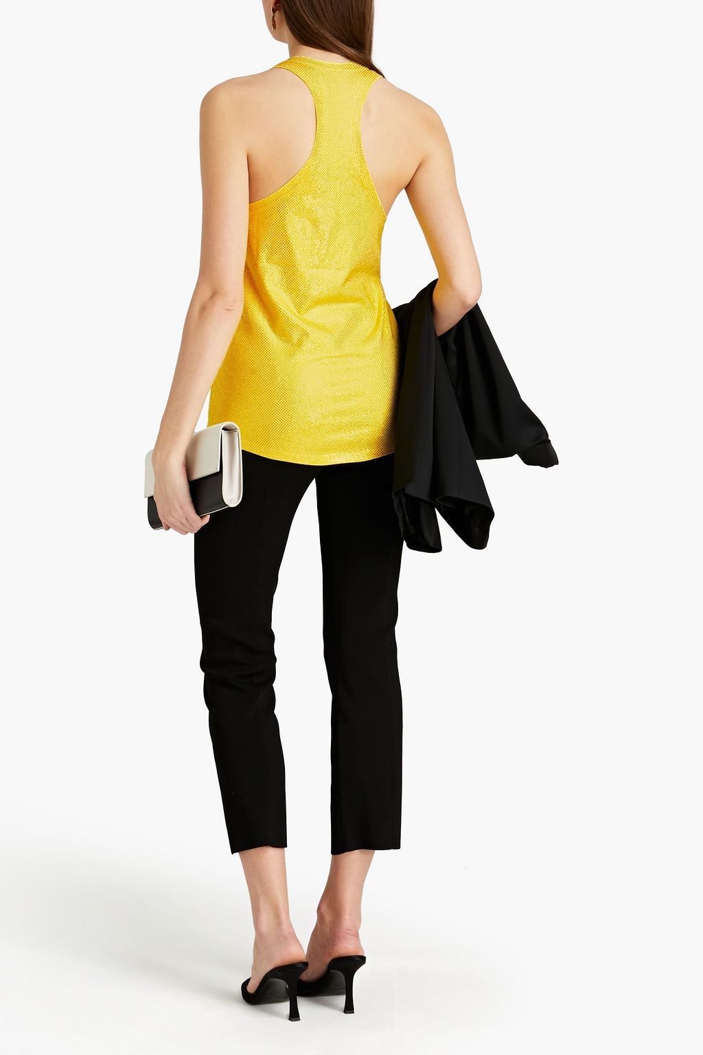 ALEXANDRE VAUTHIER Crystal-embellished stretch-cotton jersey tank