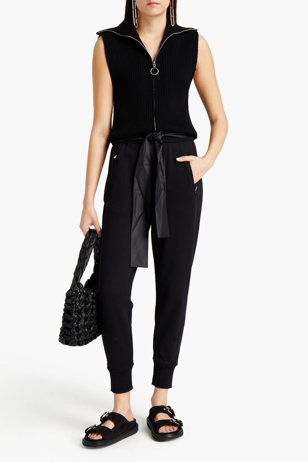 3.1 PHILLIP LIM Tie-front French cotton-terry track pants