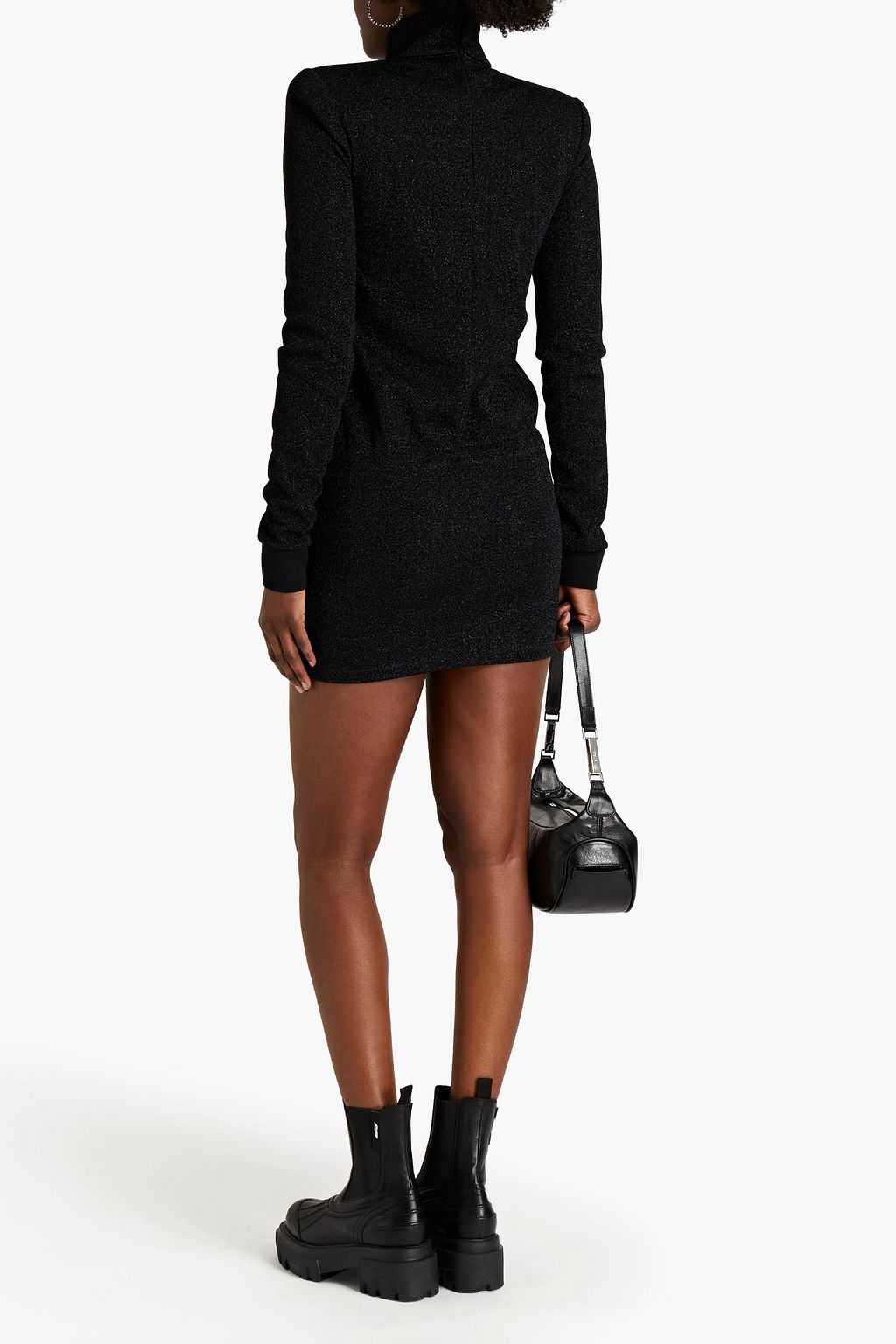 ALEXANDRE VAUTHIER Metallic stretch-crepe mini dress
