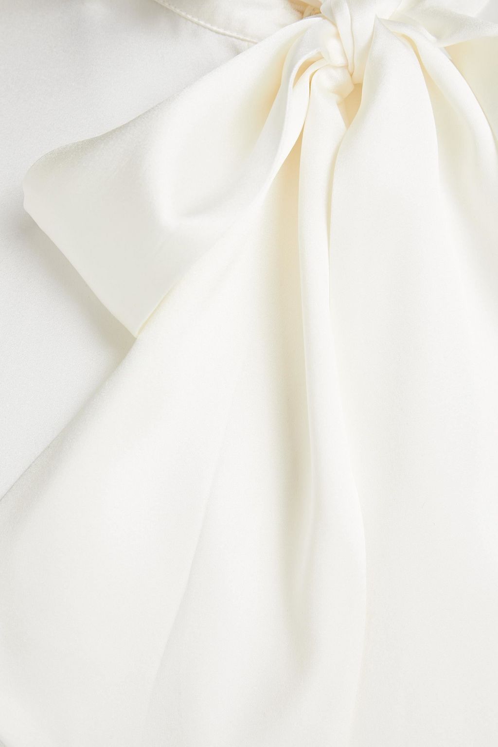 ALEXANDRE VAUTHIER Oversized pussy-bow silk-blend satin shirt