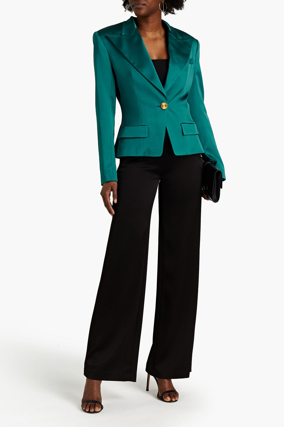 Alexandre Vauthier Satin Blazer In Neutrals