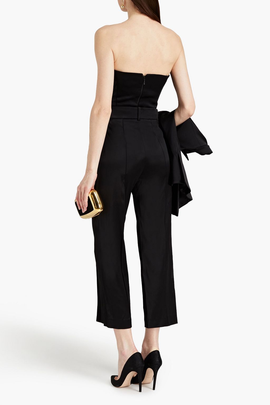 ALEXANDRE VAUTHIER Cropped stretch-satin straight-leg pants