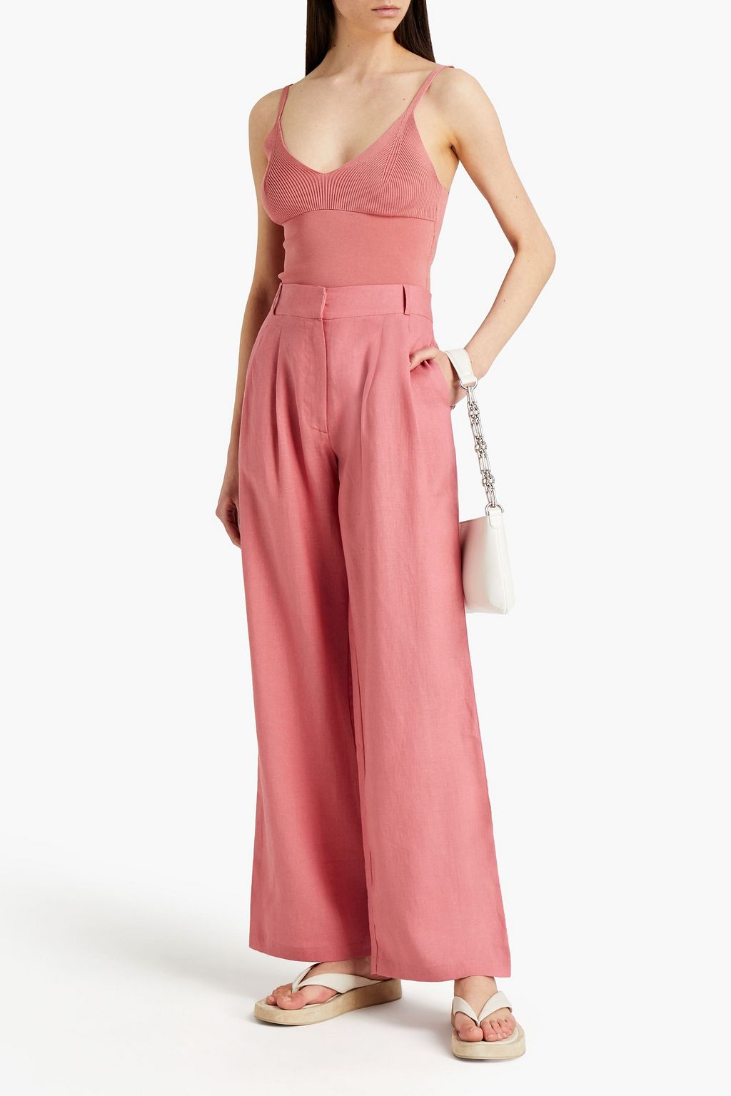 ASCENO The Rivello organic linen wide-leg pants