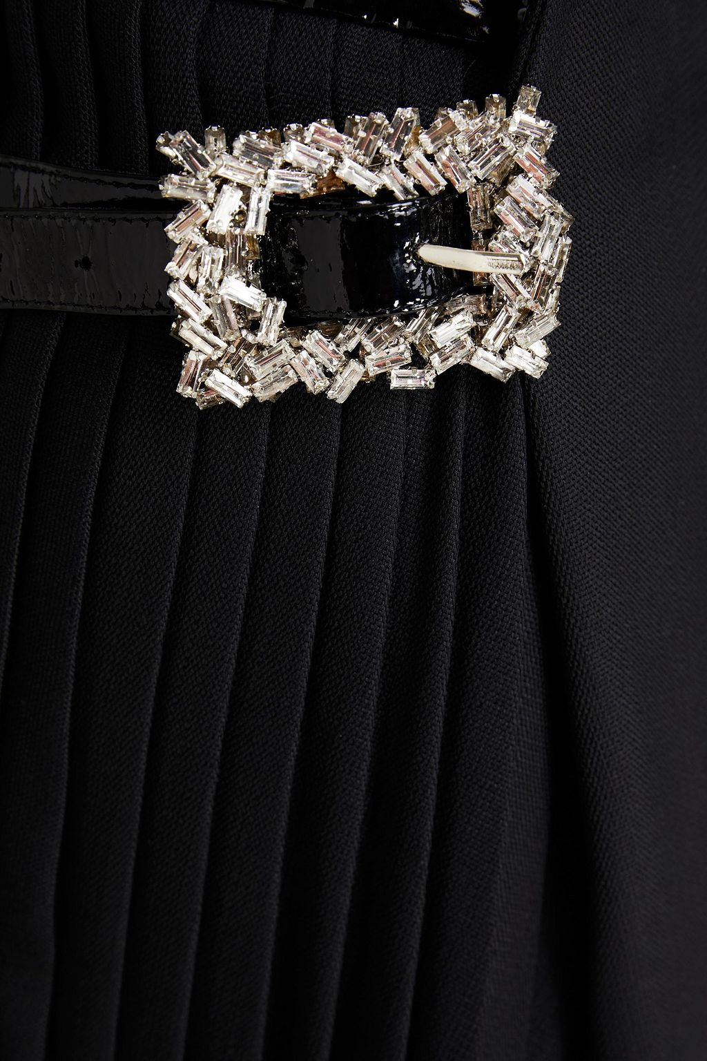 ALEXANDRE VAUTHIER Embellished pleated wool-crepe wrap skirt