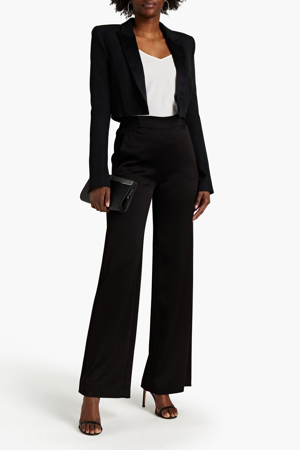 ALEXANDRE VAUTHIER Cropped satin-trimmed wool blazer