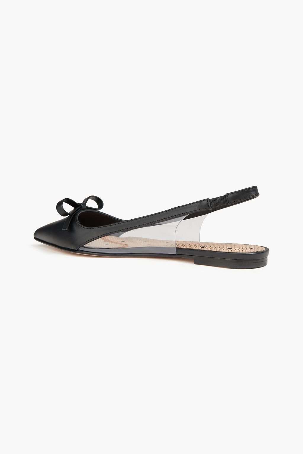 RED(V) PVC and leather point-toe slingback flats