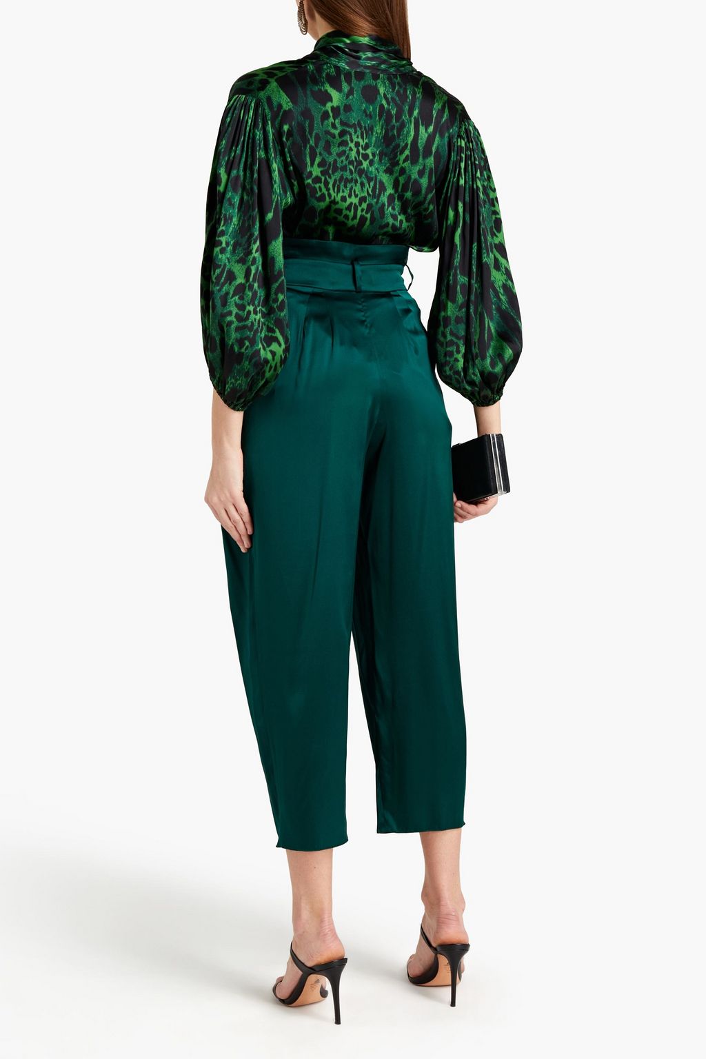 ALEXANDRE VAUTHIER Pussy-bow silk-blend satin-crepe blouse