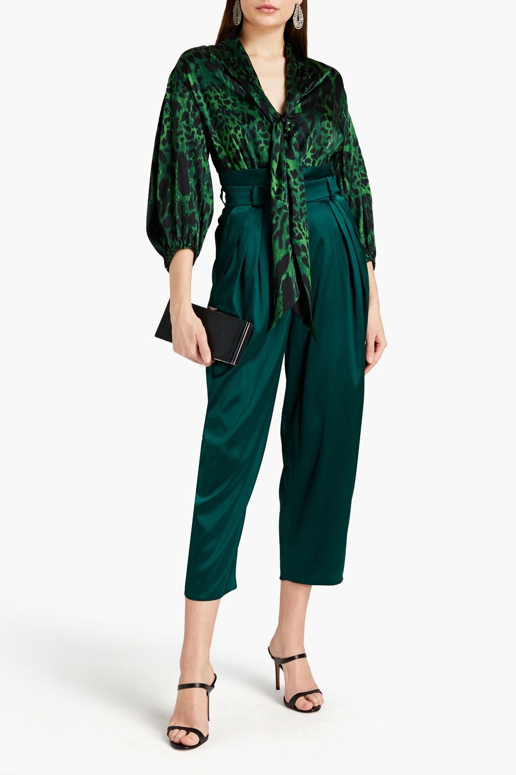 ALEXANDRE VAUTHIER Pussy-bow silk-blend satin-crepe blouse