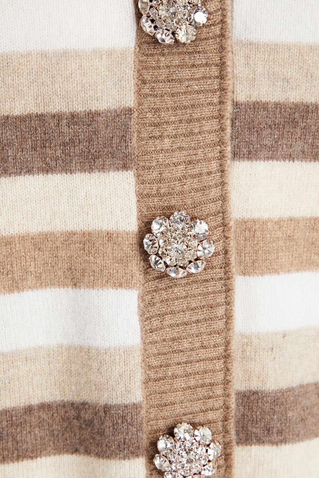 GANNI Striped cashmere cardigan