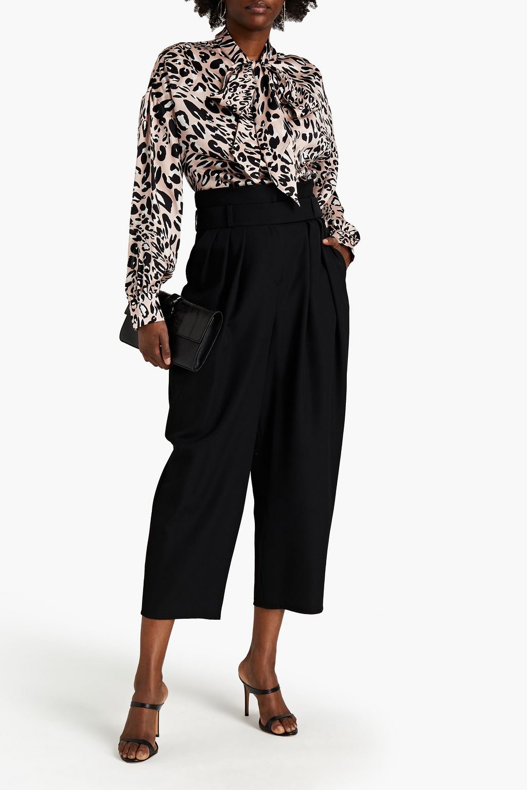 ALEXANDRE VAUTHIER Cropped pleated wool tapered pants