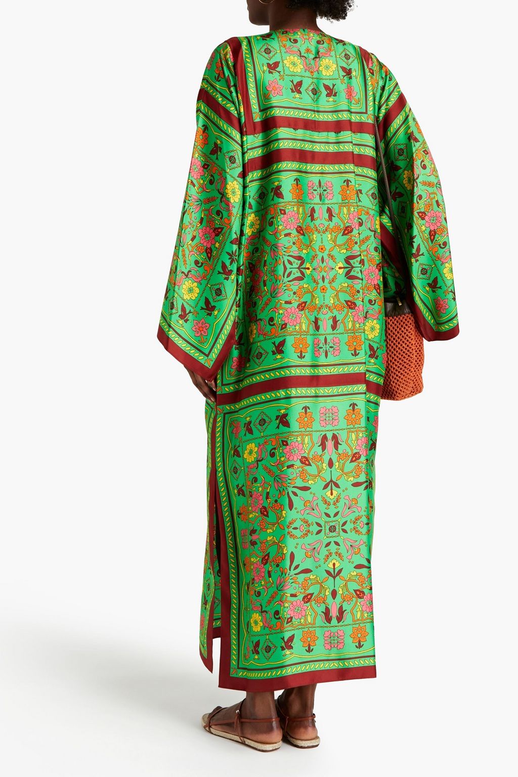 TORY BURCH Oversized-Kaftan aus Seidensatin mit Print