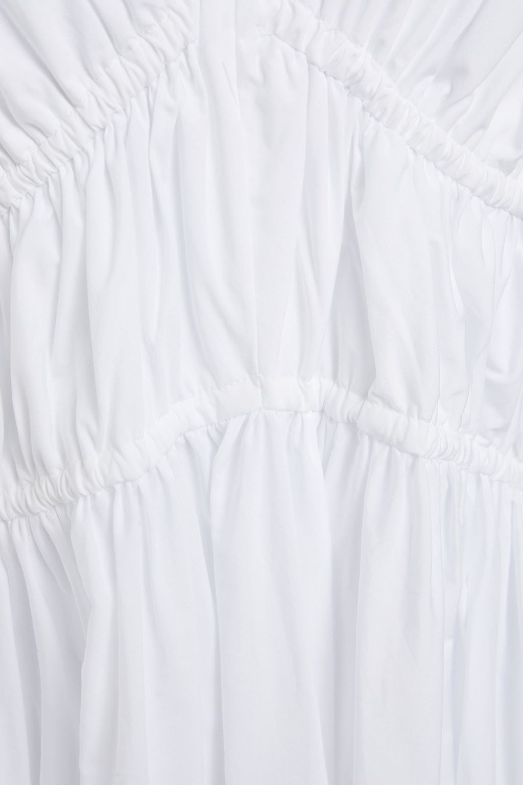 TORY BURCH Gathered cotton-poplin midi dress
