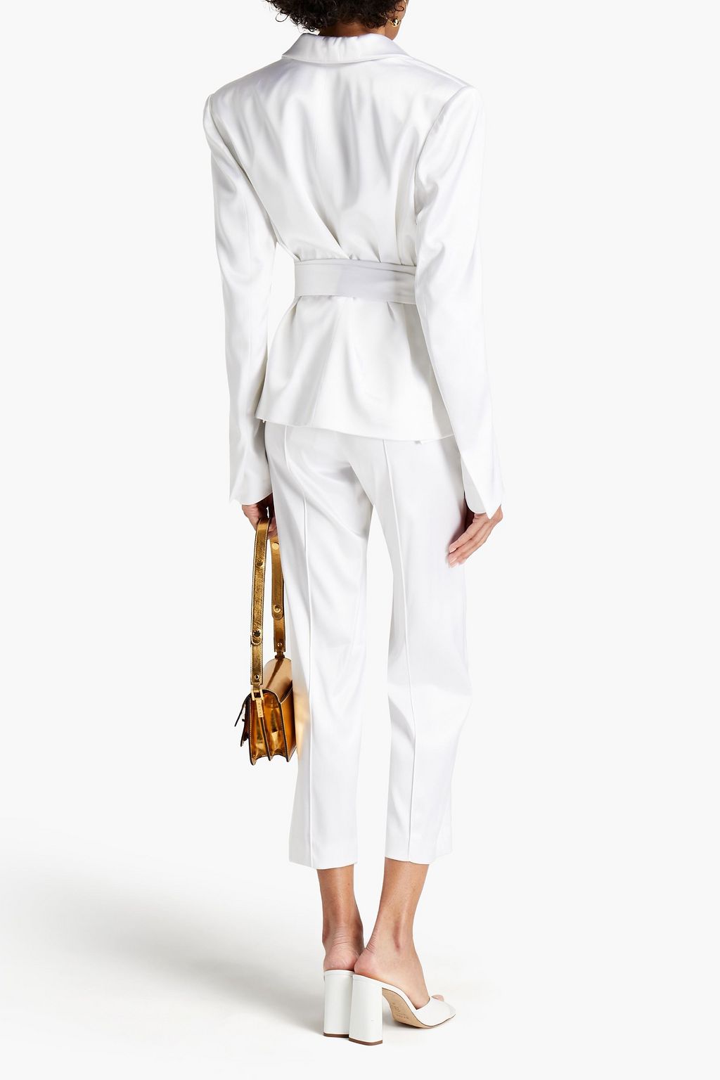 ALEXANDRE VAUTHIER Belted stretch-satin blazer