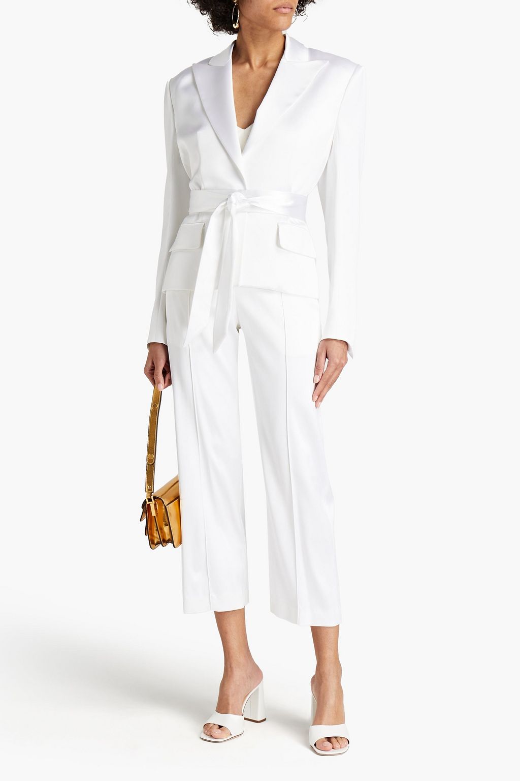 ALEXANDRE VAUTHIER Belted stretch-satin blazer