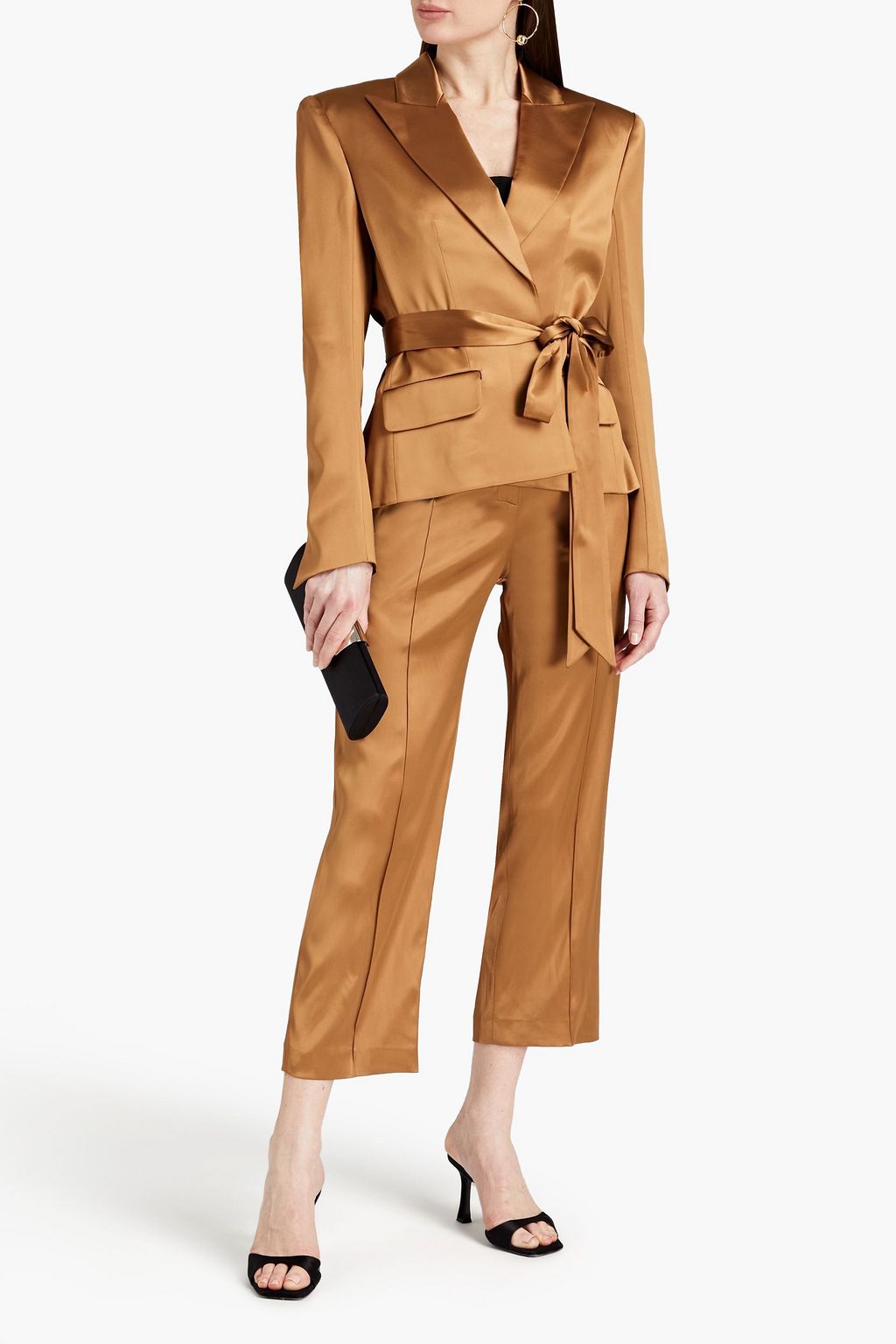 ALEXANDRE VAUTHIER Belted stretch-satin blazer