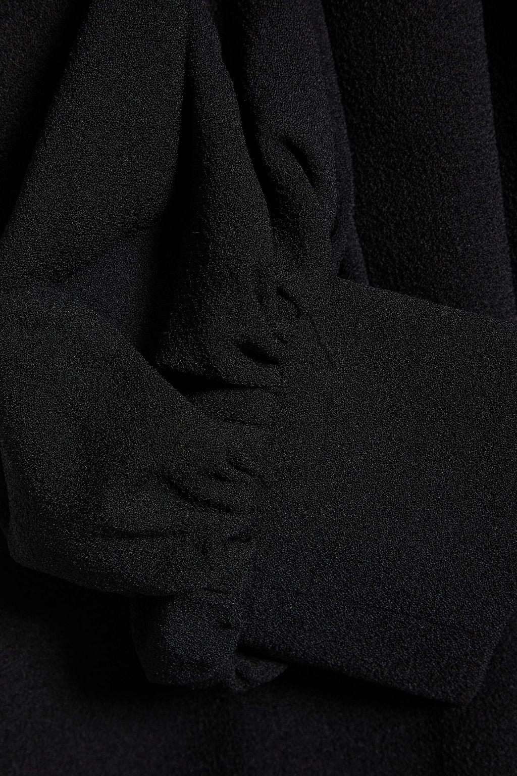 GANNI Gathered stretch-crepe mini dress