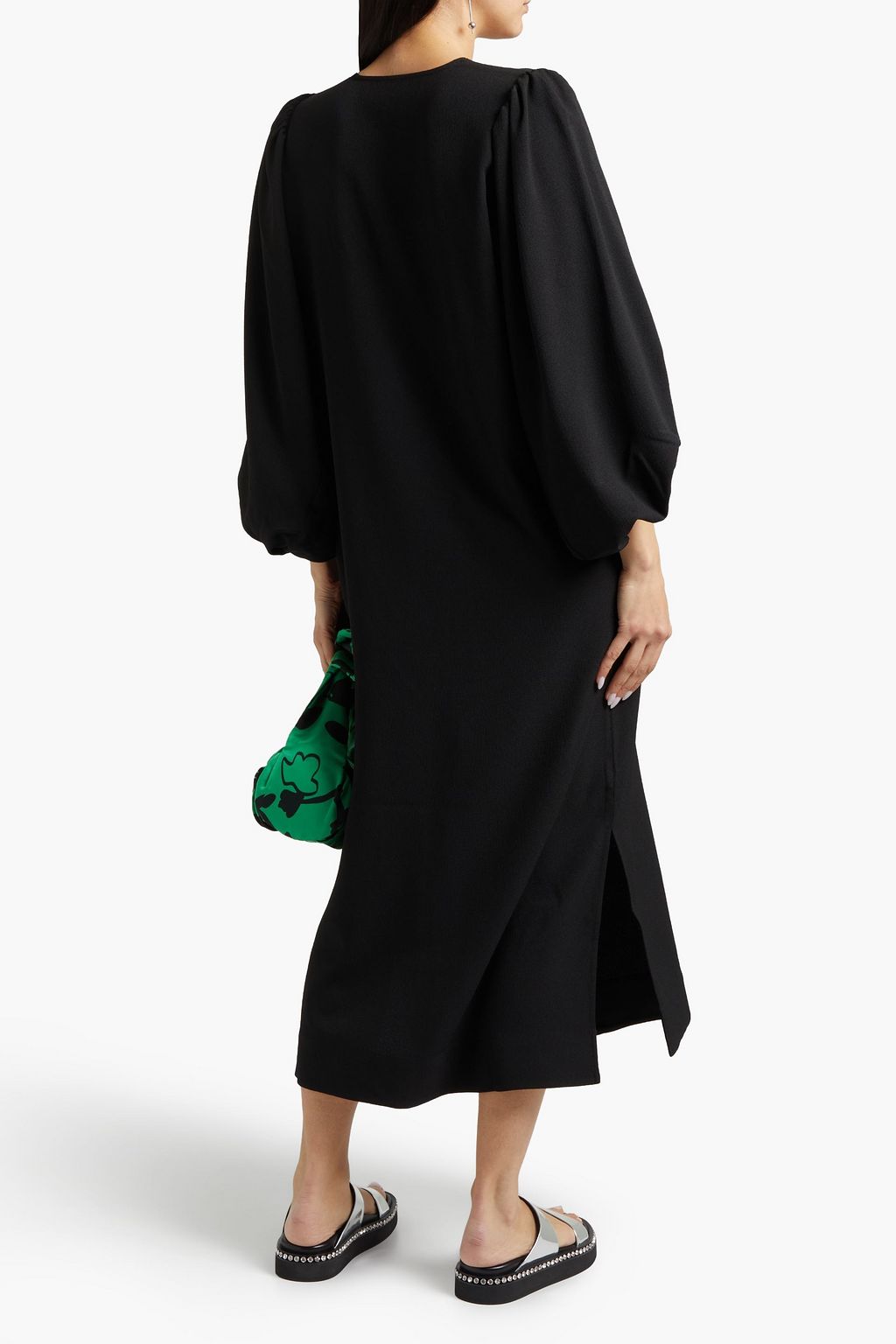 GANNI Crepe midi dress