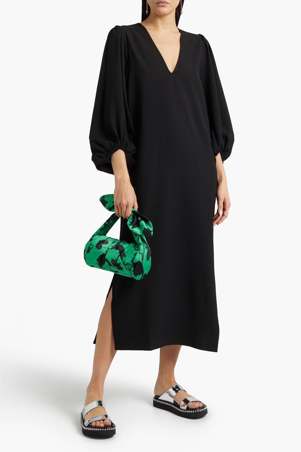 GANNI Crepe midi dress