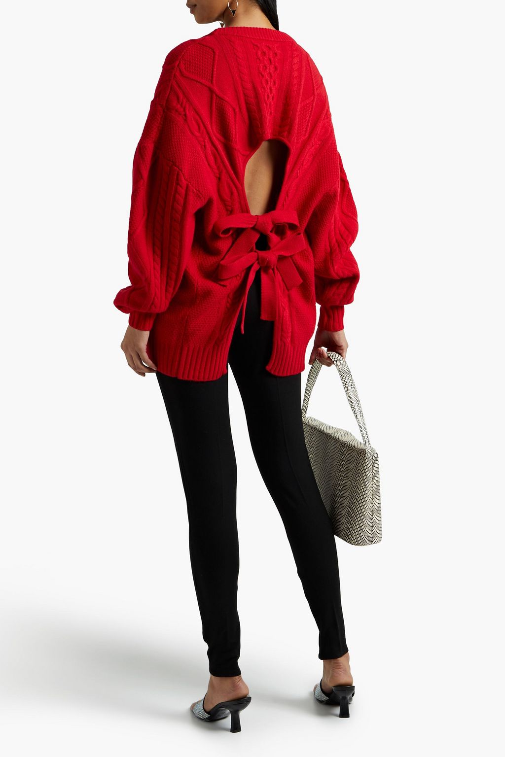 RONNY KOBO Selas tie-back cable-knit cardigan