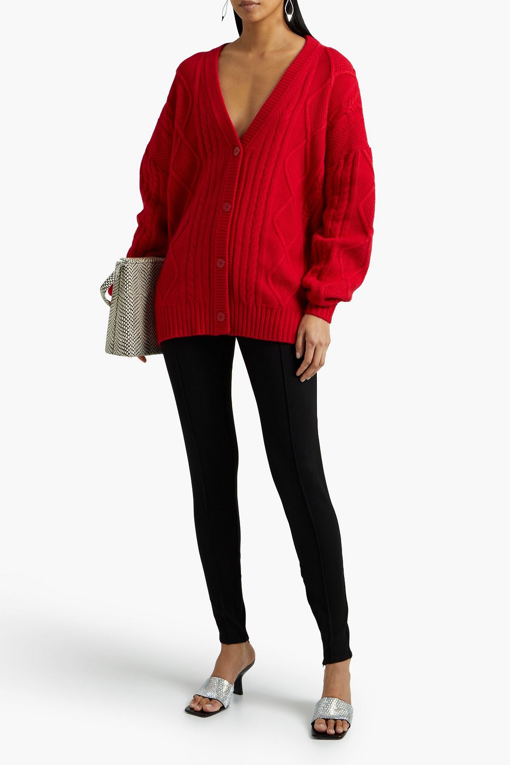 RONNY KOBO Selas tie-back cable-knit cardigan