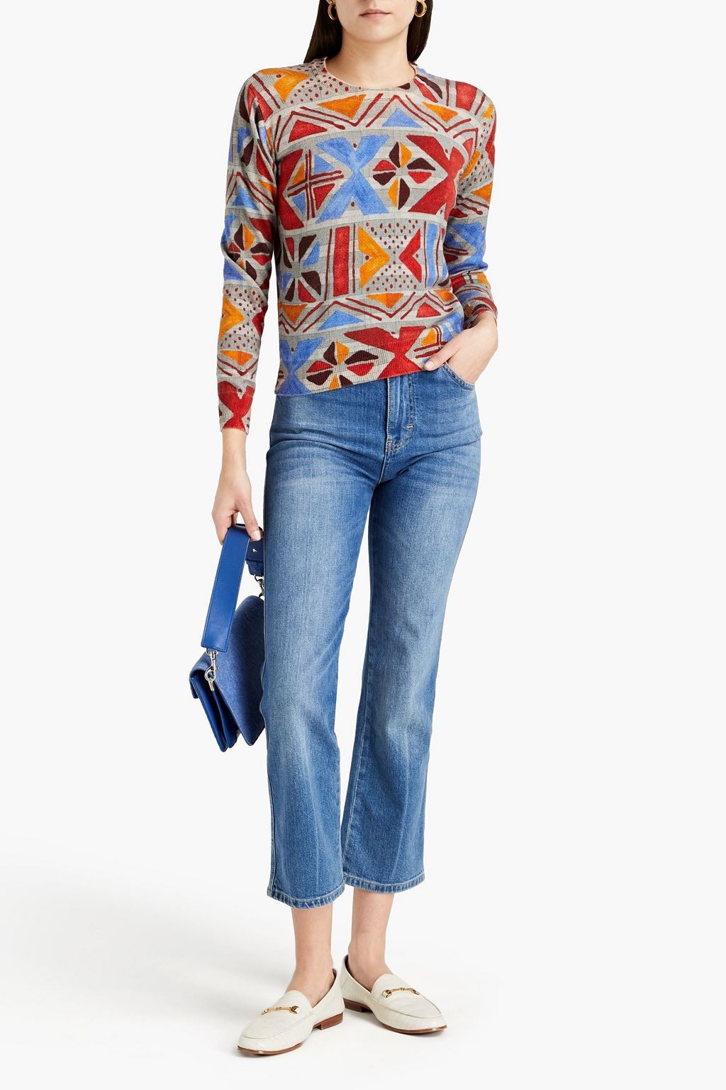 STELLA JEAN Printed merino wool and cashmere-blend sweater